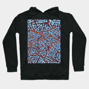 Blue & Copper Batik Print Hoodie